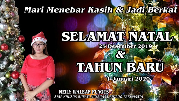 Meily Walean Pungus Staf Khusus Bupati Minahasa Bidang Pariwisata, Mengucapkan Selamat Hari Natal & Tahun Baru