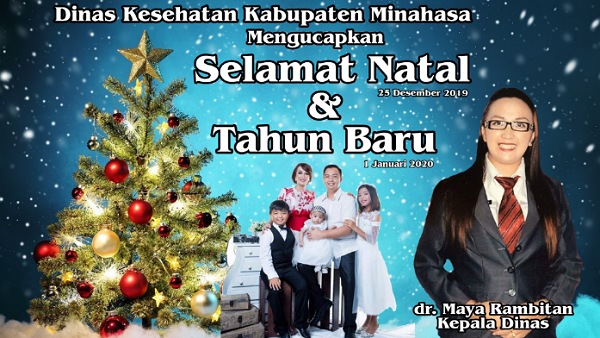 Kepala Dinas Kesehatan Kabupaten Minahasa Mengucapkan Selamat Natal dan Tahun Baru