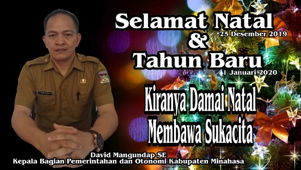 Kepala Bagian Pemerintahan dan Otonomi Kabupaten Minahasa Mengucapkan Selamat Natal dan Tahun Baru