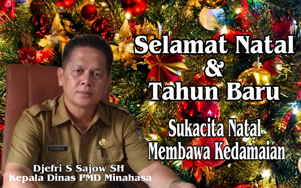 Kepala Dinas PMD Kabupaten Minahasa Mengucapkan Selamat Natal dan Tahun Baru