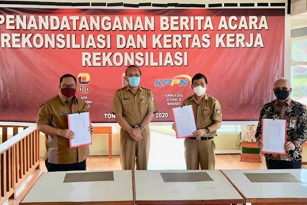 Sekda Muntu Hadiri Penandatanganan Berita Acara Rekonsiliasi Dengan KPPN Manado dan KPP Pratama Bitung