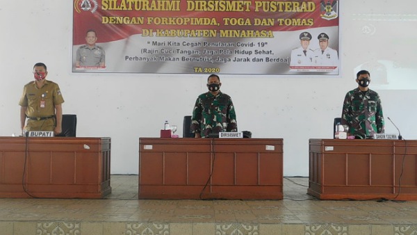 Asisten III Vicky Tanor Hadiri Silaturahmi Dengan Dirsismet Pusterad TNI