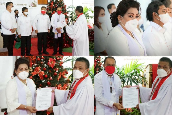 Ibadah Minggu, Bupati Royke Imbau Masyarakat Vaksin Dosis Ketiga