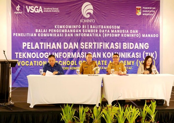 Alumni SMK di Minahasa Ikut Pelatihan Sertifikasi TIK VSGA BPSDMP Kominfo