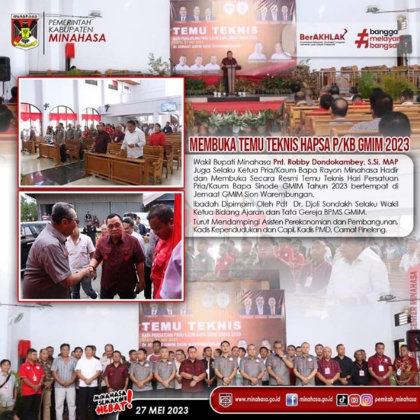 Wabup RD Buka Temu Teknis Hari Persatuan Pria/Kaum Bapa Sinode GMIM