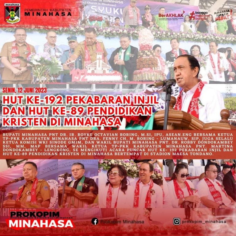 Statement Bupati Minahasa Tentang HUT Ke- 192 Pekabaran Injil dan HUT Ke- 89 Pendidikan Kristen