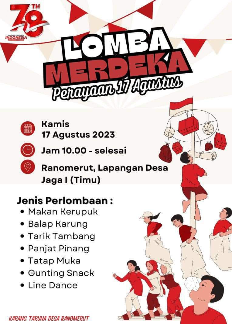 Pemerintah Desa Ranomerut Gelar Berbagai Kegiatan Semarakkan HUT RI Ke- 78