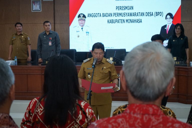 Bupati Kumendong Gelar Peresmian BPD Kabupaten Minahasa Periode 2023-2029