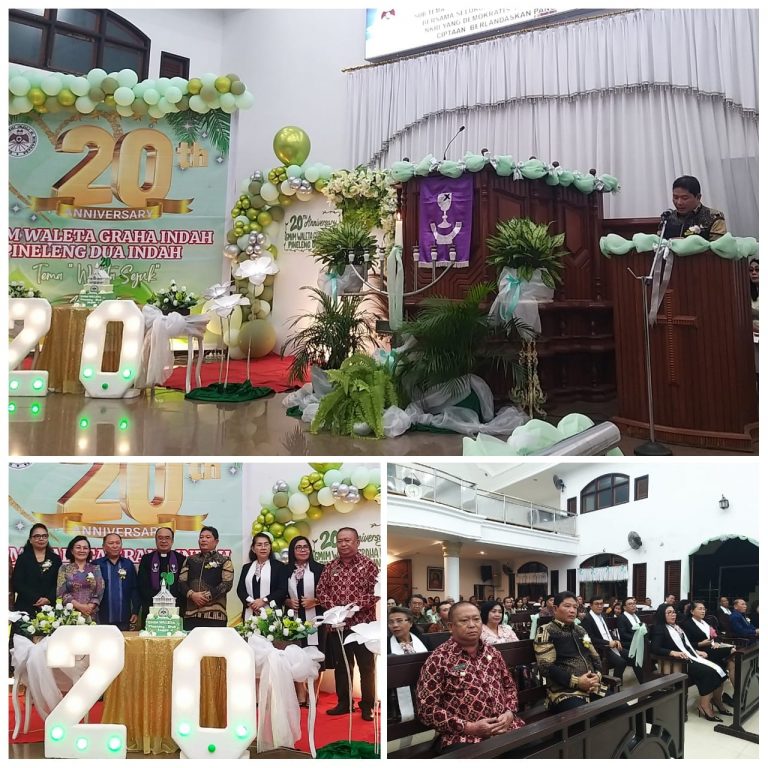 Bupati Kumendong Hadiri HUT Ke- 20 GMIM Waleta Graha Indah