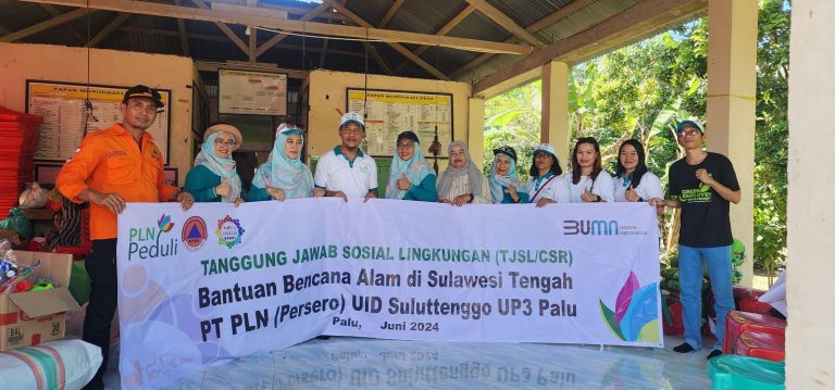 PLN UP3 Palu Berikan Bantuan kepada Korban Banjir di Kabupaten Parigi Moutong dan Donggala