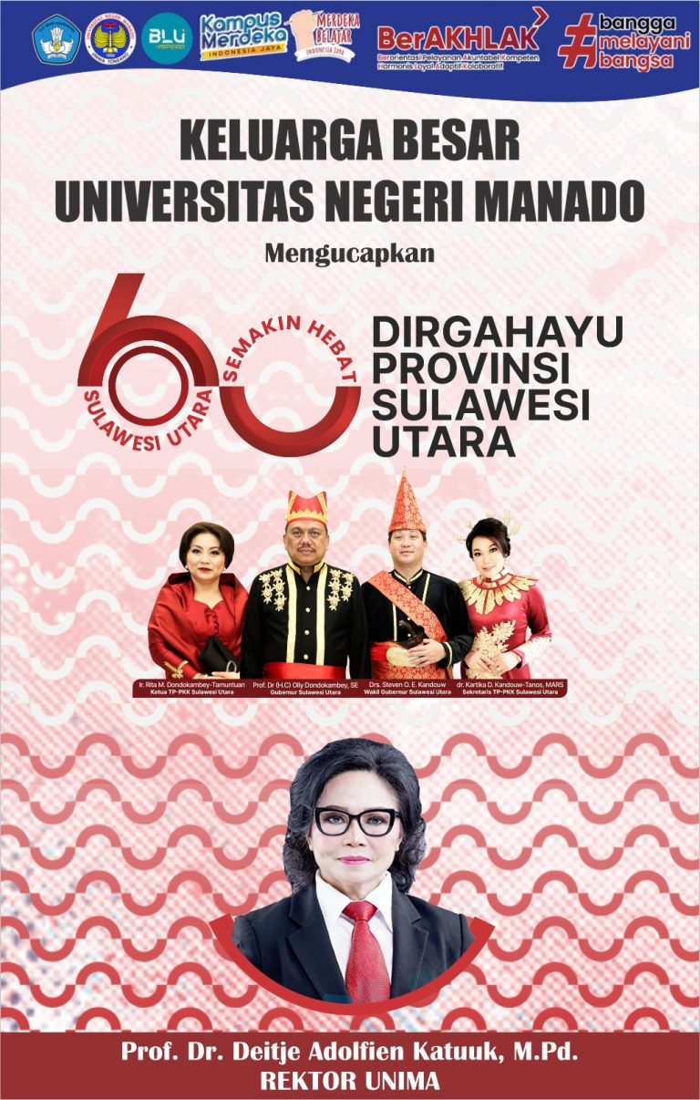 Dirgahayu Provinsi Sulawesi Utara, Rektor Unima Prof. Dr. Deitje Katuuk