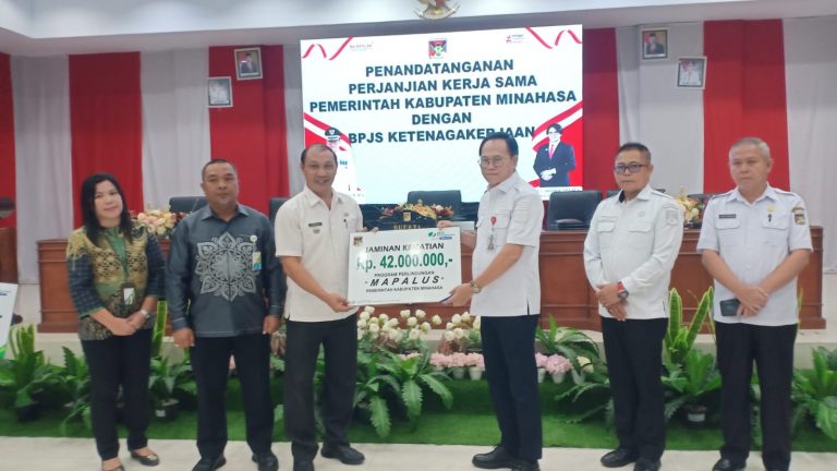 Bupati Tendean Tanda Tangani MOU Pemkab Minahasa Dengan BPJS Ketenagakerjaan