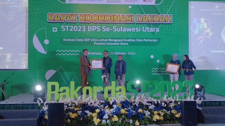 Bupati Tendean Terima Penghargaan IPS Kategori “Baik” dari BPS Sulut