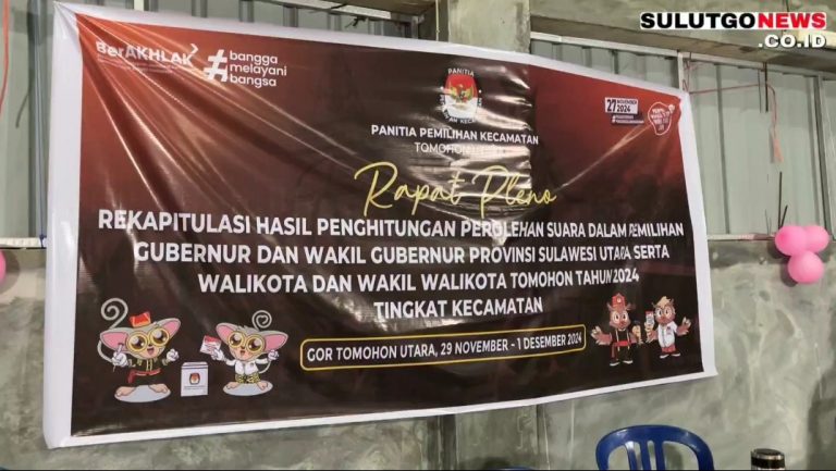 Rapat Pleno Rekapitulasi Pilkada di Kota Tomohon Berjalan Baik. Satu Kecamatan Tuntas, Lainnya Besok