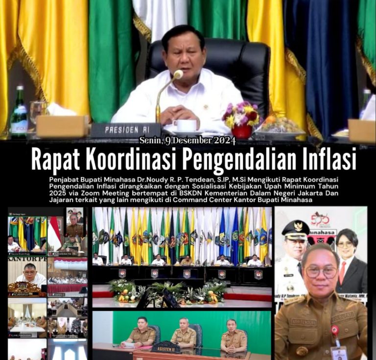 Bupati Noudy mengikuti Rakor Pengendalian Inflasi dan Sosialisasi Kebijakan Upah Minimum 2025