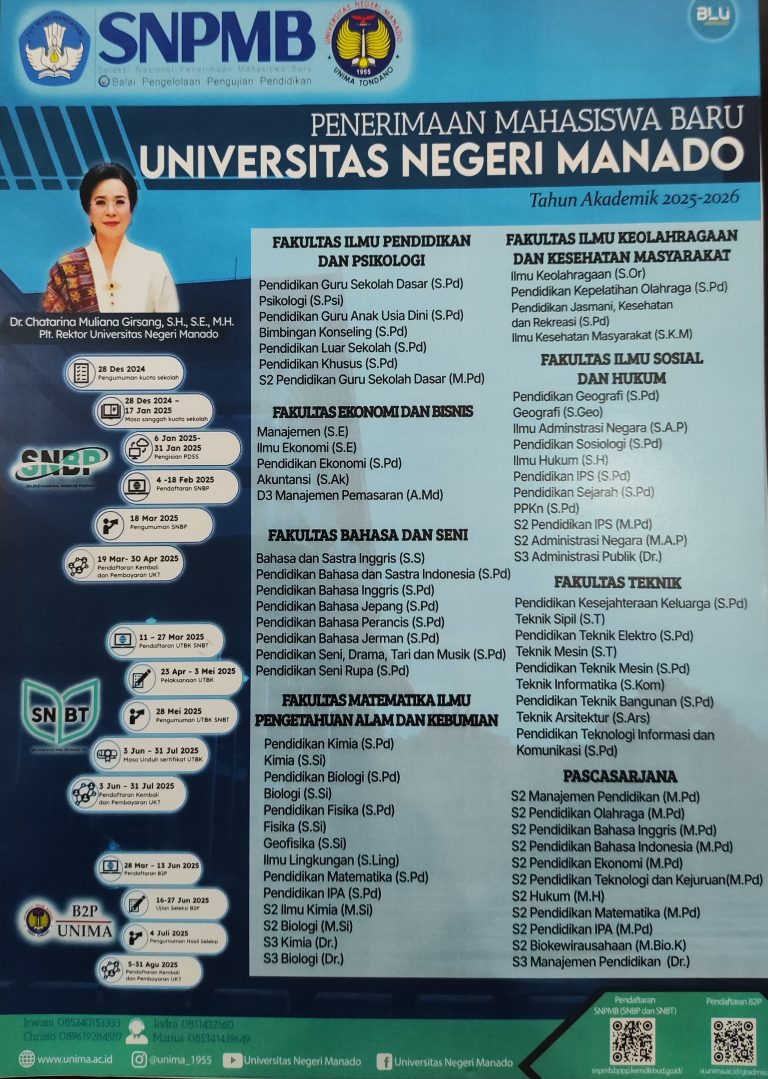 Penerimaan Mahasiswa Baru Universitas Negeri Manado