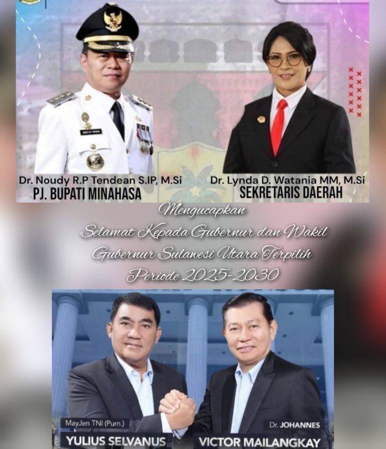 Bupati Tendean dan Sekda Watania Ucapkan Selamat YSK- Victory Resmi Menang Pilgub Periode 2025-2030
