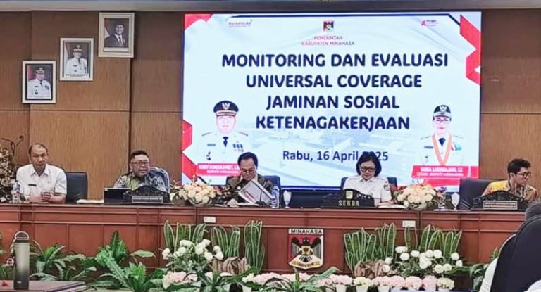 Pemerintah Minahasa Ikuti Monev Universal Coverage Jaminan Sosial Ketenagakerjaan yang Digelar BSKDN Kemendagri R.I