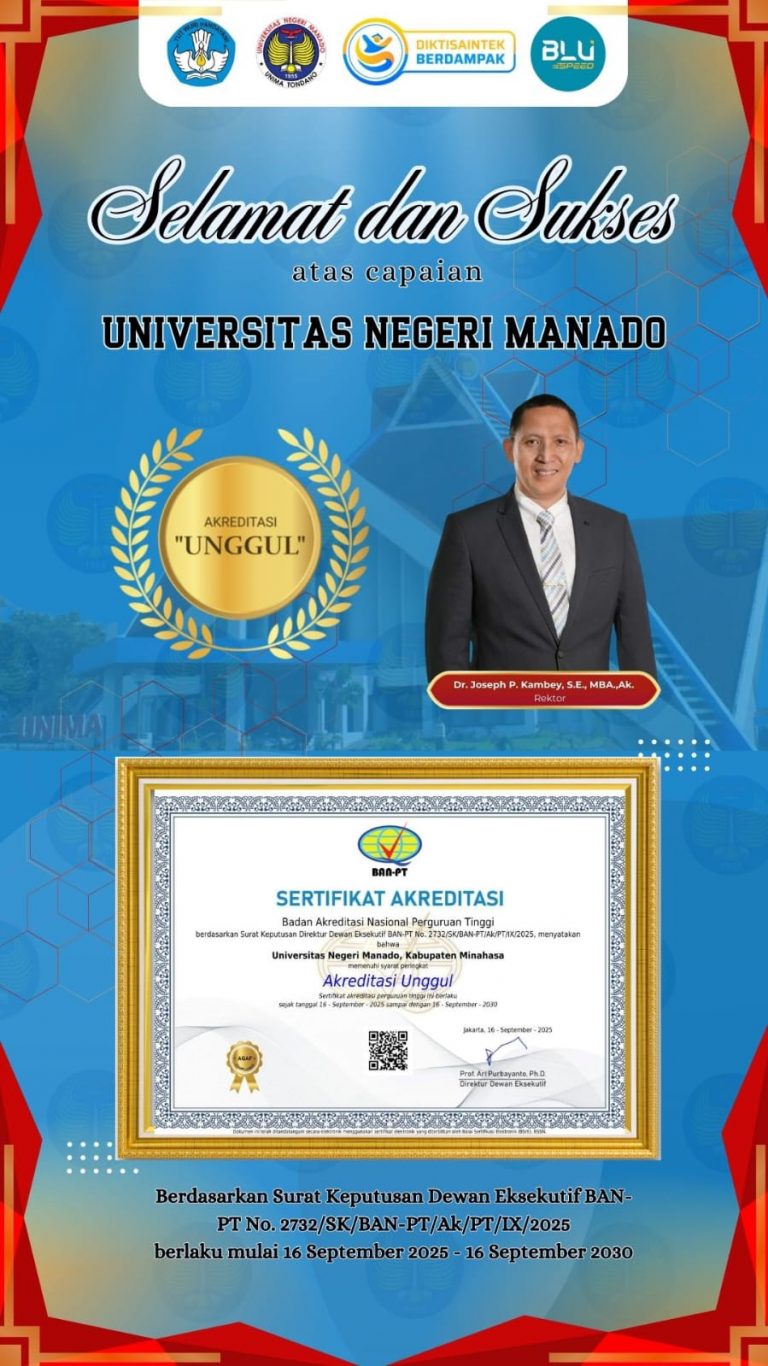 Akreditasi Unggul Universitas Negeri Manado