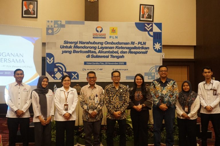 Sinergi PLN UP3 Palu dan Ombudsman RI Sulawesi Tengah Tingkatkan Pelayanan Kelistrikan yang Akuntable dan Responsif