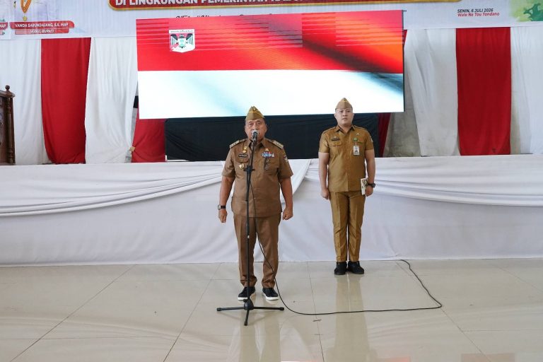 Bupati Robby Dondokambey Pimpin Apel Kerja Pemkab Minahasa, Serahkan SK dan Lepas Kontingen O2SN 2026