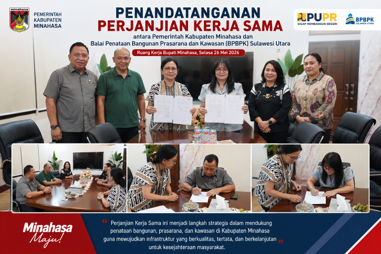 Bupati Minahasa Teken Perjanjian Kerja Sama dengan BPBPK Sulawesi Utara
