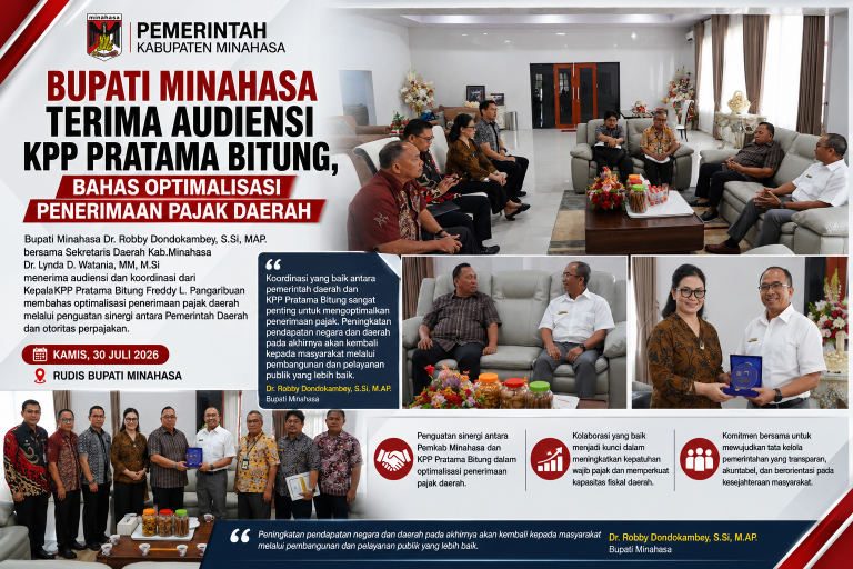 Bupati Minahasa Terima Audiensi KPP Pratama Bitung, Bahas Optimalisasi Penerimaan Pajak Daerah