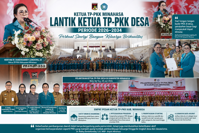 Ketua TP-PKK Minahasa Lantik Ketua TP-PKK Desa Periode 2026–2034, Perkuat Sinergi Bangun Keluarga Berkualitas