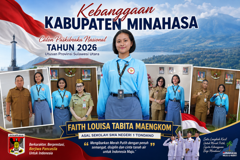 Pemerintah Minahasa Beri Dukungan Kepada Calon Paskibraka Tingkat Pusat 2026
