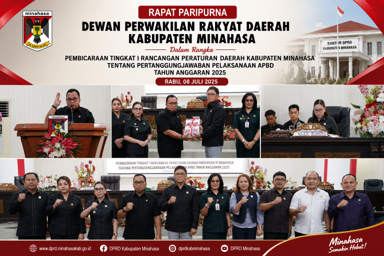 Bahas Pertanggungjawaban APBD 2025, RD-Vasung Hadiri Paripurna DPRD Minahasa