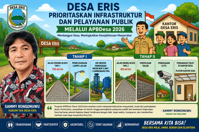 Desa Eris Prioritaskan Infrastruktur dan Pelayanan Publik Melalui APBDesa 2026