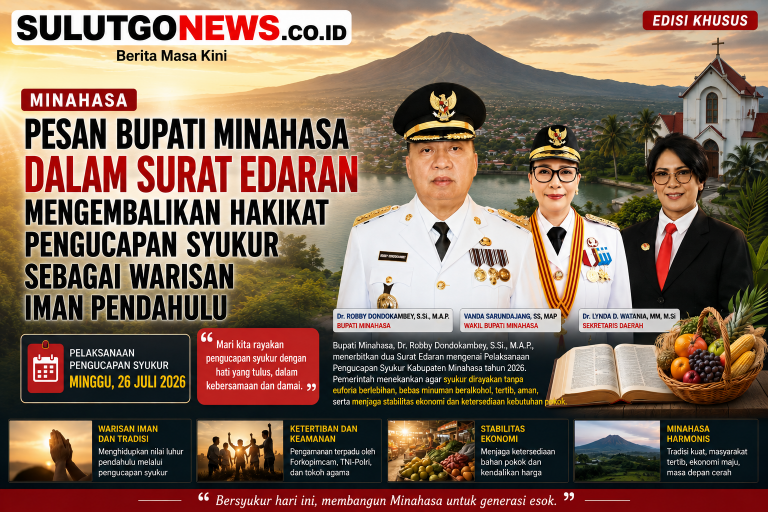 Bupati Minahasa Terbitkan Surat Edaran, Pengucapan Syukur 2026 Diimbau Tanpa Miras dan Pesta Pora