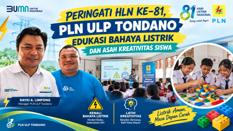 PERINGATI HLN KE-81, PLN ULP TONDANO EDUKASI BAHAYA LISTRIK DAN AJAK SISWA KREATIF TANPA GADGET